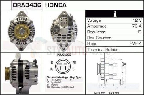 Alternador Daihatsu, Rover, Honda, 100211-0760, 101211-0240, A5T04092, A5T06291, JA980IR