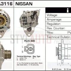 Alternador Nissan, 23100-D4400, A2T48292, JA166IR, LR170-715, LR170-716