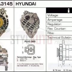 Alternador Mitsubishi, Hyundai, 37300-33010, A3T03393, A3T45694, AB175020, JA671IR