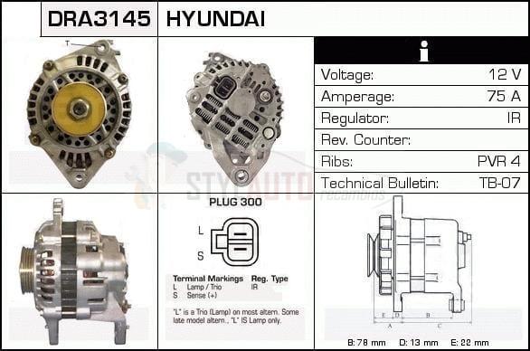 Alternador Mitsubishi, Hyundai, 37300-33010, A3T03393, A3T45694, AB175020, JA671IR