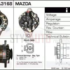 Alternador Mazda, A2T18476, A2T28976, JA668IR, PN40-18300, PN54-18300A
