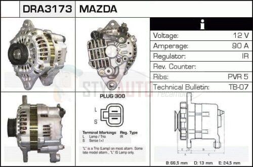 Alternador Ford, Mazda, 0986042921, A3T08491, A3T08491ZC, JA806IR, K801-18-300