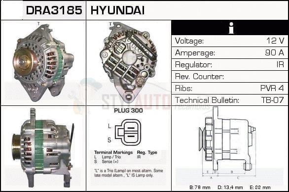 Alternador Mitsubishi, Hyundai, 37300-33100, A3T45693, AB190025, JA684IR, MD149750