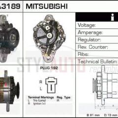 Alternador Mitsubishi, A5T70178, A5T70185, A5T70283, JA870IR, MD189014