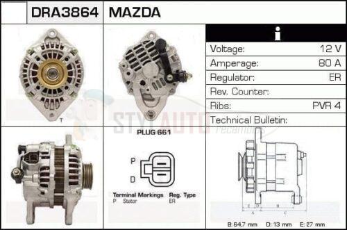 Alternador Mazda, A2TB0191, FP34-18-300, JA1409