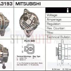 Alternador Mitsubishi, A2T02577, A2T03171, JA670IR, MD108872
