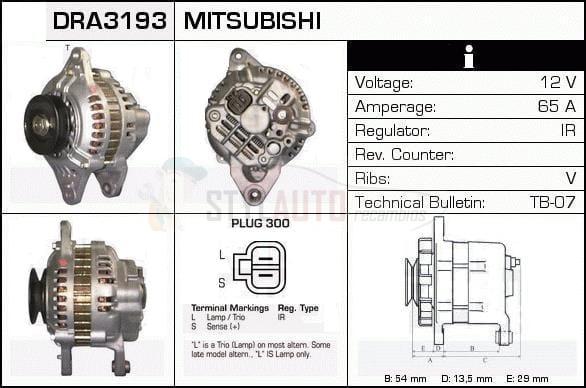 Alternador Mitsubishi, A2T02577, A2T03171, JA670IR, MD108872