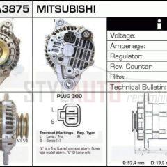Alternador Mitsubishi, A3T09198, A3TA3098, A3TA3098A, JA1376IR, ME201745