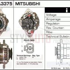 Alternador Mitsubishi, A3T11278, A3T11678, JA1133IR, MD192134, MD192135