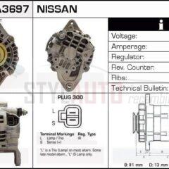 Alternador Nissan, 23100-0M005, A5T06891, JA1182IR, LR170-746, LR170-746-B