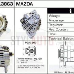 Alternador Mazda, A2TB1298, JA1515IR, RF1S-18-300