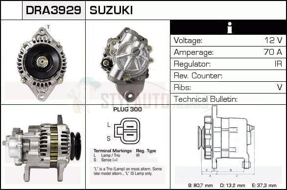 Alternador Suzuki, 31400-77E90, A2T82378