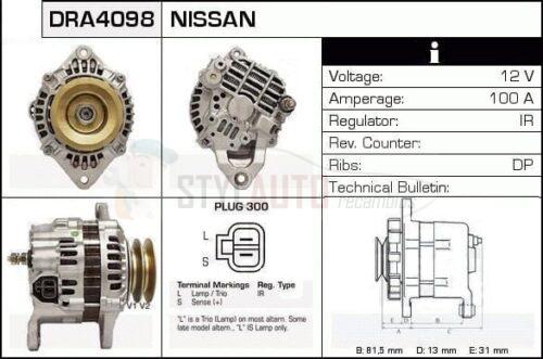 Alternador Nissan, 23100-VB310, A3TA4399, JA1594IR