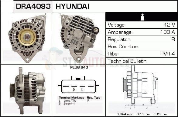 Alternador Mitsubishi, Volvo, A3TA5491, A3TB0291, JA1522IR, MD343416, MD360635