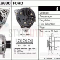 Alternador Ford 0120485029, 0986036690, 92AB-10300FA, A2T14591, CA738IR