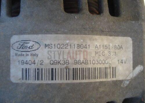alternador ford focus Ford Focus MS1022118041 A115I-80A MIC 3.1 Q9K3B 98AB10300GL