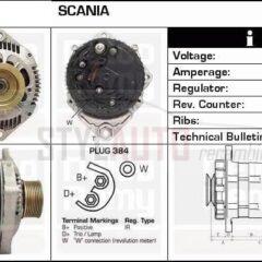 ALTERNADOR SCANIA 4 - series 114 C/340 / SCANIA 4 - series 94 D/220 1440769 / 2542415A / A14VI20