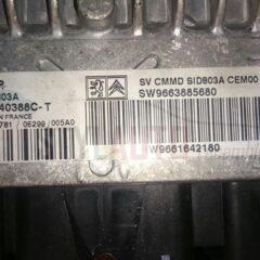 CENTRALITA DE MOTOR CITROEN C5 2.0 HDI SIEMENS VDO 5WS40388C-T, 5WS40388CT, SW 9663885680, HW 9661642180 SID803A