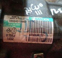 COMPRESOR AIRE ACONDICIONADO RENAULT CLIO III 1.5DCI (08) SD6V12 / 1452 / 8200600122