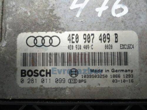 centralita motor AUDI A8 4.0 TDI 4E0907409B, 4E0 907 409 B, 4E0910409C, 4E0 910 409 C BOSCH 0281011099, 0 281 011 099