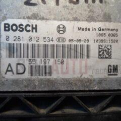 CENTRALITA DE MOTOR OPEL VECTRA SIGNUM BOSCH 0 281 012 534, 0281012534, 55 197 150, 55197150, 1039S1152