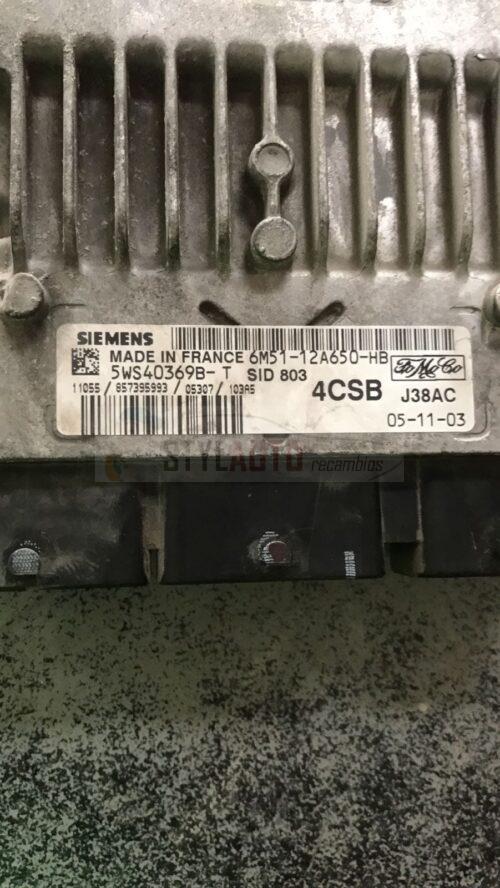 CENTRALITA DE MOTOR FORD FOCUS 2.0 TDCI SIEMENS 5WS40369B-T, 5WS40369BT, FoMoCo 6M51-12A650-HB, 6M5112A650HB, 4CSB, SID803