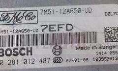 centralita motor ford focus 1.6 tdci 0281012487 7M51-12A650-UD