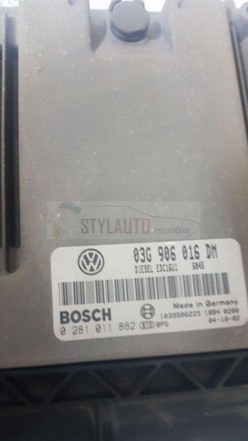 CENTRALITA DE MOTOR VW VOLKSWAGEN CADDY 1.9 TDI 03G906016DM, 03G 906 016 DM, BOSCH 0281011882, 0 281 011 88