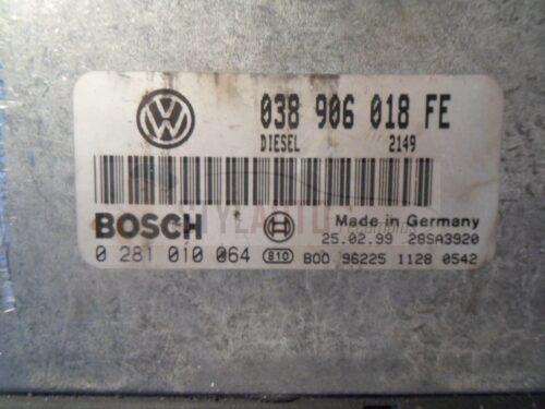 CENTRALITA DE MOTOR VW VOLKSWAGEN PASSAT 1.9 TDI 038906018FE, 038 906 018 FE, BOSCH 0 281 010 064, 0281010064