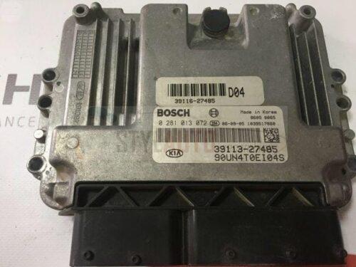 centralita de motor KIA CARENS 2.0 0 281 013 072 0281013072 39113-27485 3911327485