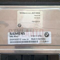 CENTRALITA DE MOTOR, BMW 330i, 5WK9 0012, 5WK90012, DME MS43.0, 7511570, 7 511 570, INDEX 02