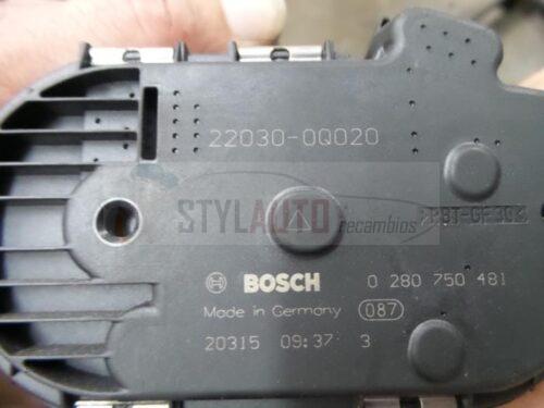 CUERPO DE MARIPOSA TOYOTA YARIS AYGO BOSCH 0 280 750 481, 0280750481, 22030-0Q020, 220300Q020