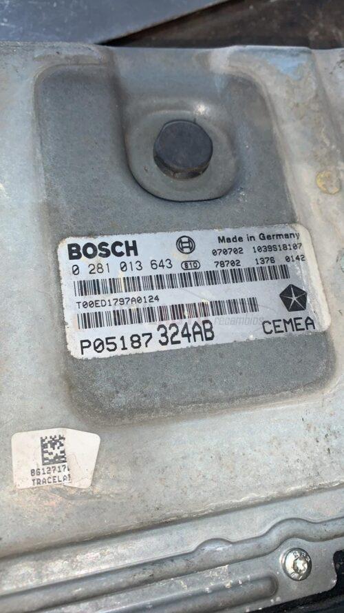 centralita de motor jeep grand cherokee 3.0 crd 0281013643 p05187324ab