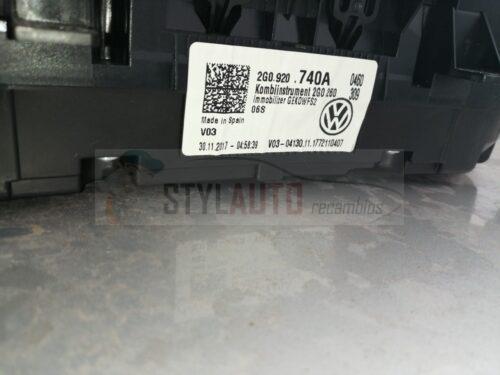 cuadro de relojes vw polo 2g0920740a 2g0 920 740 a