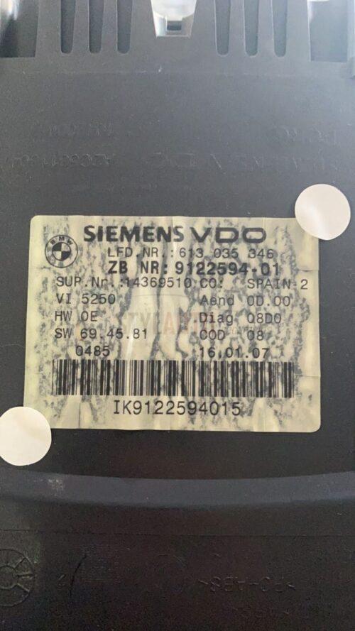 cuadro de relojes bmw 320i e90 9122594-01 912259401 613035346