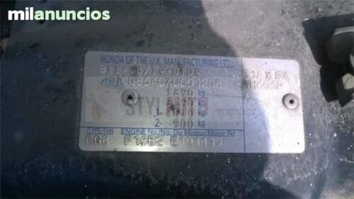 MOTOR HONDA ACCORD 1.8 136CV TIPO  F18B2 - Imagen 2