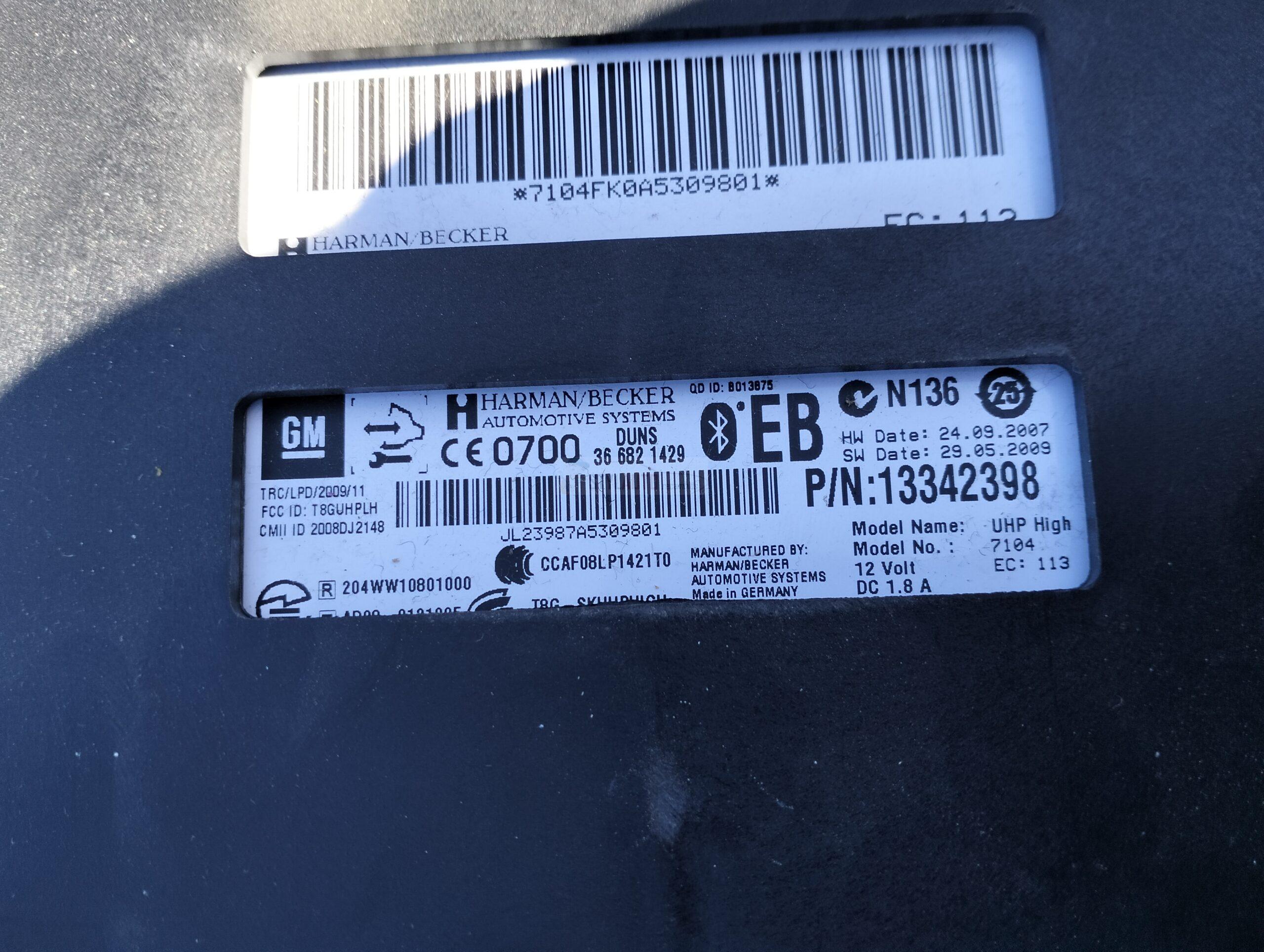 13342398 | A5362368 | CENTRALITA BLUETOOTH OPEL INSIGNIA BERLINA Sport