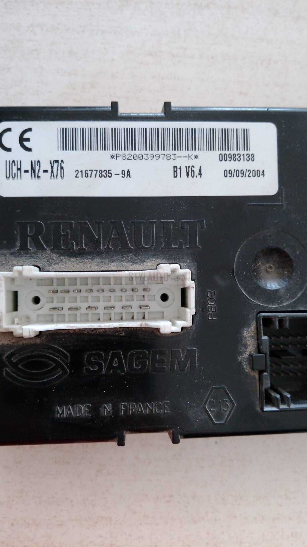 centralita uch Renault Kangoo, P8200399783K, UCH-N2-X76, 21677835-9A