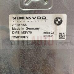 centralita motor bmw 530i SIEMENS 5WK90077, 7 553 166, 7553166, DME MSV70, DMEMSV70
