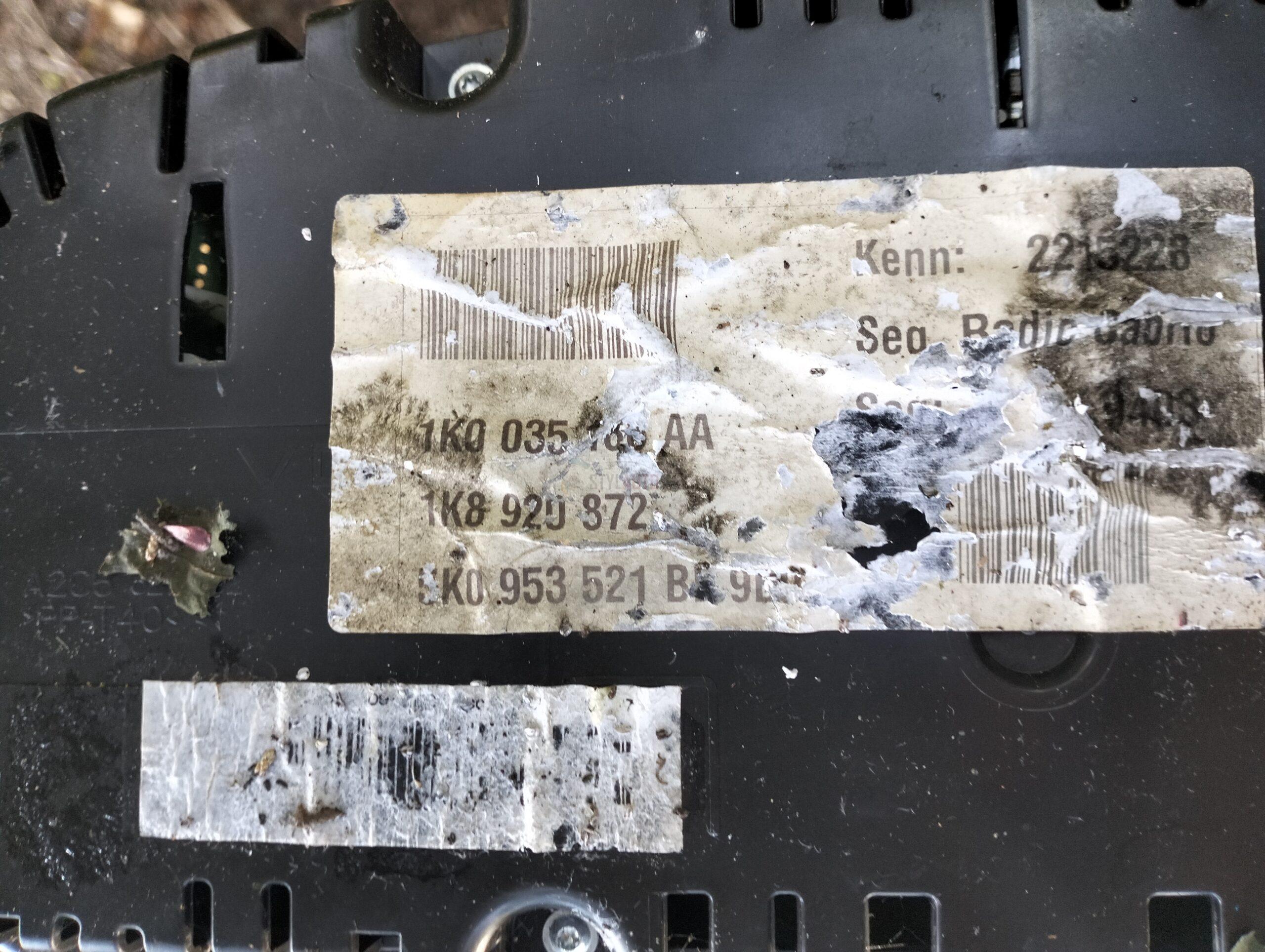 cuadro vw scirocco 1.4 16V TSI 160 CV CAMBIO MANUAL. Ref: 1K0035186AA 1K8920871 1K0953503HA9B9